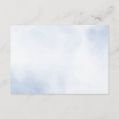 Huwelijk Stoffig Blauw Waterverf Ivoren Bloemen Bl Informatiekaartje (Achterkant)
