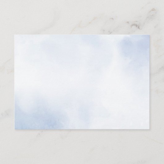 Huwelijk Stoffig Blauw Waterverf Ivoren Bloemen Bl Informatiekaartje (Achterkant)