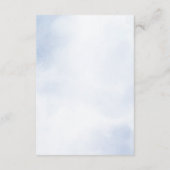 Huwelijk Stoffig Blauw Waterverf Ivoren Bloemen Bl Informatiekaartje (Achterkant)