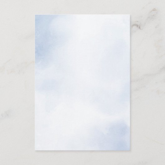 Huwelijk Stoffig Blauw Waterverf Ivoren Bloemen Bl Informatiekaartje (Achterkant)