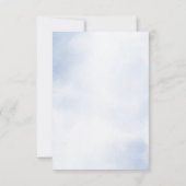 Huwelijk Stoffig Blauw Waterverf Ivoren Bloemen Bl RSVP Kaartje (Achterkant)