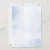 Huwelijk Stoffig Blauw Waterverf Ivoren Bloemen Bl Save The Date (Achterkant)