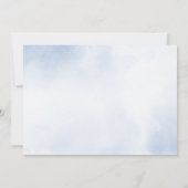 Huwelijk Stoffig Blauw Waterverf Ivoren Bloemen Bl Save The Date (Achterkant)