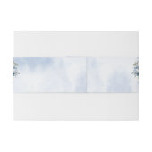 Huwelijk Stoffig Blauw Waterverf Ivoren Bloemen Bl Uitnodigingen Wikkel (Achterkant Voorbeeld)