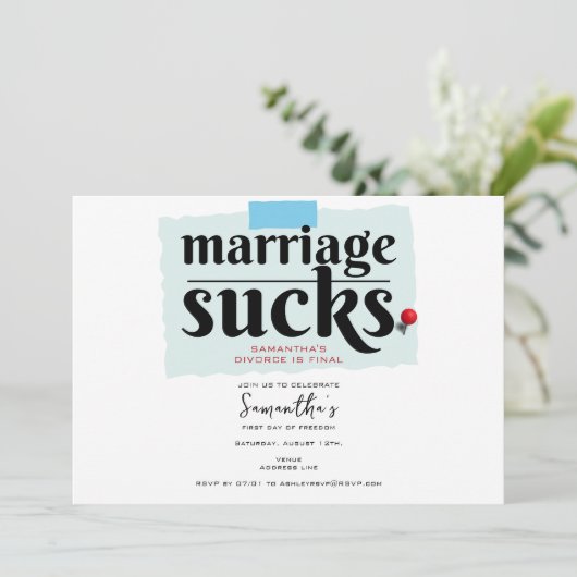 Huwelijk Sucks Grappig Scheiding Aankondiging Fees (Staand voorkant)
