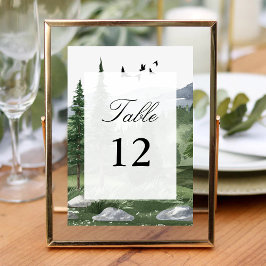 Huwelijk Tafel Nummer Kaarten met Thema Dennenboom