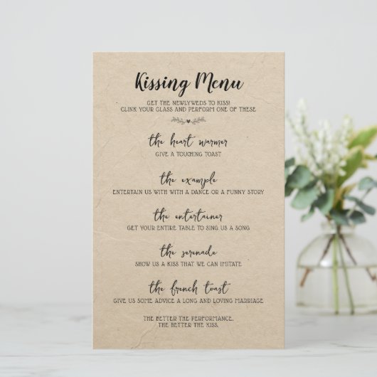 Huwelijk Tafelspel Plezier Calligrafie Rustiek Pap (Staand voorkant)