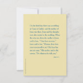 Huwelijk te Kana- gebedskaart, Johannes 2 (Achterkant)