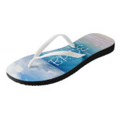 Huwelijk | Teenslippers | Naam bride |Blauwe Oceaa (Schuin)