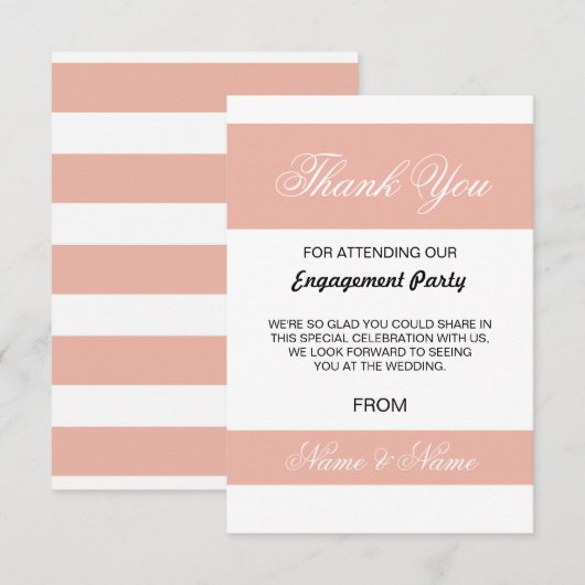 Huwelijk Trouwkaart Koraal en Witte Streep Kaart (Voorkant / Achterkant)