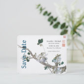 Huwelijk Trouwkalligrafie Bloemen Waterverf Save The Date (Staand voorkant)