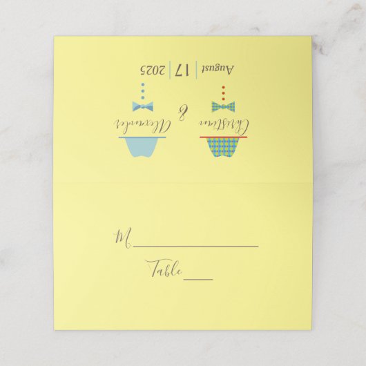 Huwelijk tussen homoseksuelen plaatskaartje (Buitenkant ongevouwen)