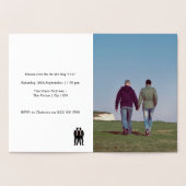 Huwelijk tussen twee bruidegoms in stropdassen folie kaarten (Binnen)