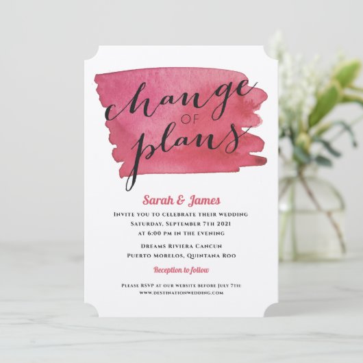 Huwelijk uitgesteld veranderplannen kaart (Staand voorkant)