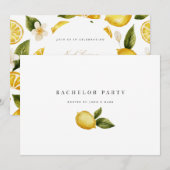 Huwelijk uitnodigingskaart Citroen Bachelor Party Kaart (Voorkant / Achterkant)