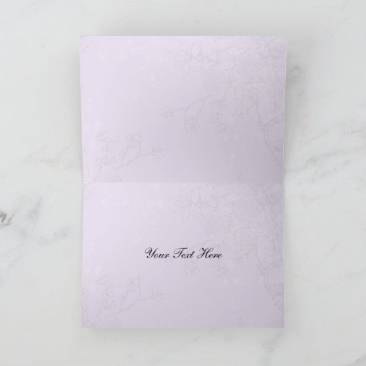 Huwelijk van birdcagevogels van de lavendel het bedankkaart (Binnen)