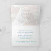 Huwelijk van de aqua dankt het blauwe foto van de bedankkaart (Binnen)