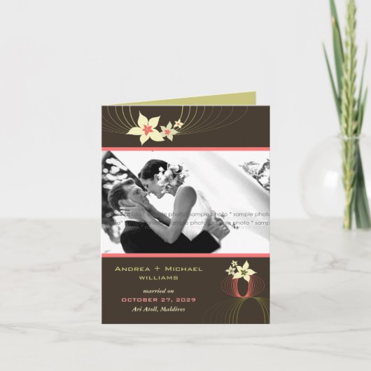 Huwelijk van de Bloem van Frangipani van Ikebana Aankondiging (Voorkant)