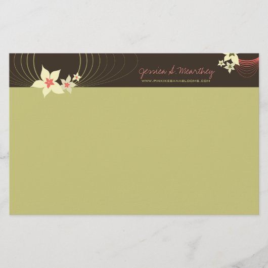 Huwelijk van de Bloem van Frangipani van Ikebana Briefpapier (Voorkant)