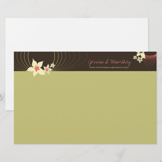 Huwelijk van de Bloem van Frangipani van Ikebana Briefpapier (Voorkant / Achterkant)