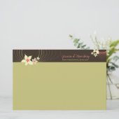 Huwelijk van de Bloem van Frangipani van Ikebana Briefpapier (Staand voorkant)