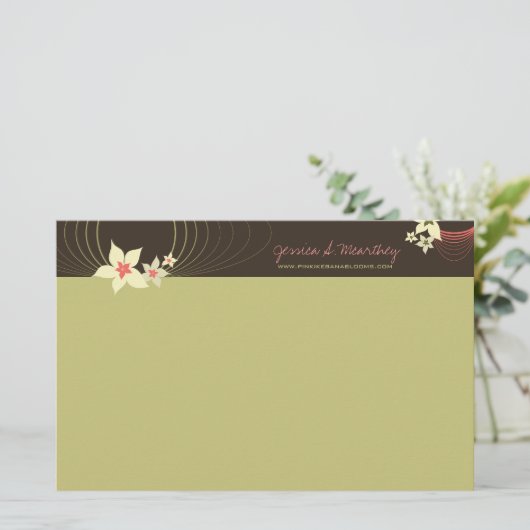 Huwelijk van de Bloem van Frangipani van Ikebana Briefpapier (Staand voorkant)