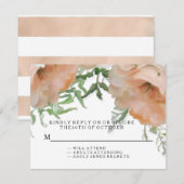 Huwelijk van de Bloemblaadjes van de Pastelkleur RSVP Kaartje (Voorkant / Achterkant)