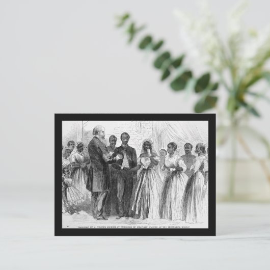  huwelijk van een gekleurde soldaat door Chaplain Briefkaart (Staand voorkant)