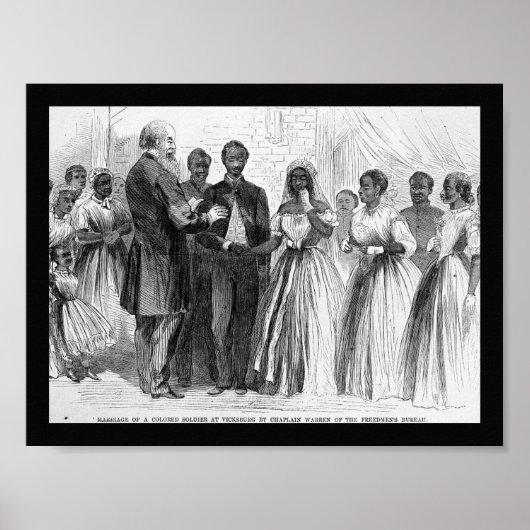  huwelijk van een gekleurde soldaat door Chaplain Poster (Voorkant)