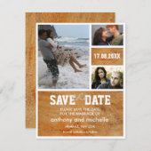 Huwelijk van het de fotoblok van de douane bewaart save the date (Voorkant / Achterkant)