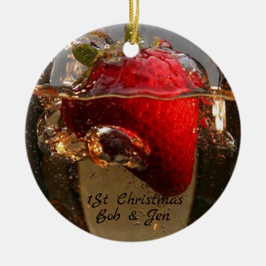 huwelijk van het eerste jaar keramisch ornament (Voorkant)