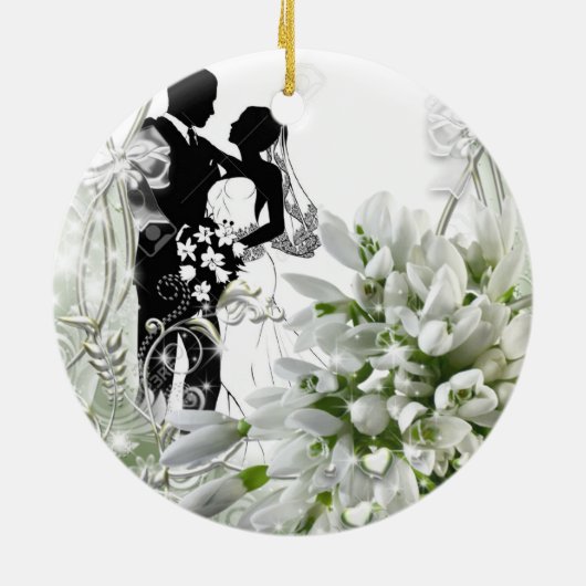 huwelijk van het eerste jaar keramisch ornament (Achterkant)