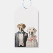 Huwelijk van honden bruid en bruidegom cadeaulabel (Achterkant)