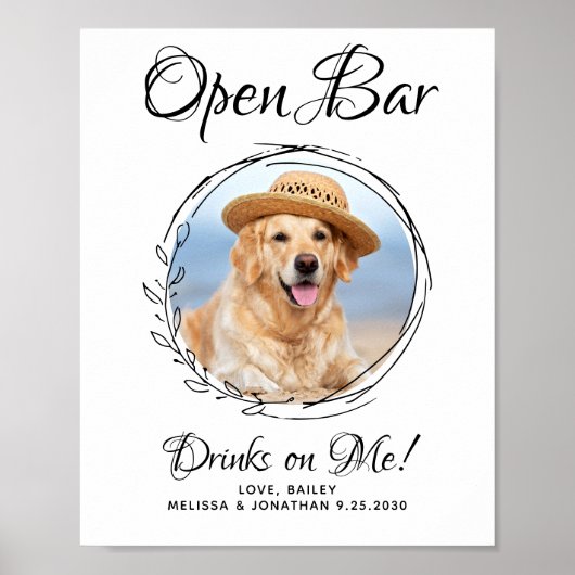 Huwelijk van huisdieren Honden Open Bar Aangepaste Poster (Voorkant)