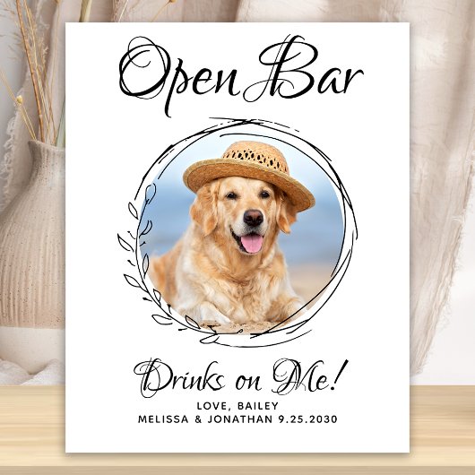Huwelijk van huisdieren Honden Open Bar Aangepaste Poster