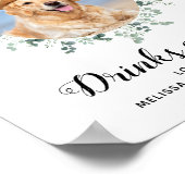 Huwelijk van huisdierhond Open bar Aangepaste foto Poster (Hoek)