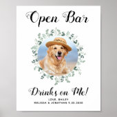 Huwelijk van huisdierhond Open bar Aangepaste foto Poster (Voorkant)