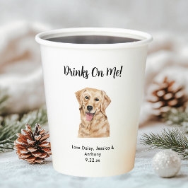 Huwelijk van huisdierhond papieren bekers