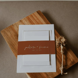 Huwelijk van Invitation Belly Band Uitnodigingen Wikkel