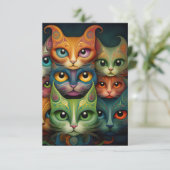 Huwelijk van katten RSVP kaartje (Staand voorkant)