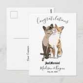Huwelijk van malse katten  briefkaart (Voorkant / Achterkant)