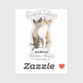 Huwelijk van Mooie Katten Sticker (Vel)