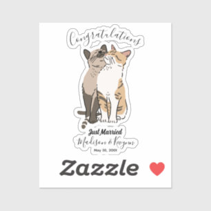 Huwelijk van Mooie Katten Sticker