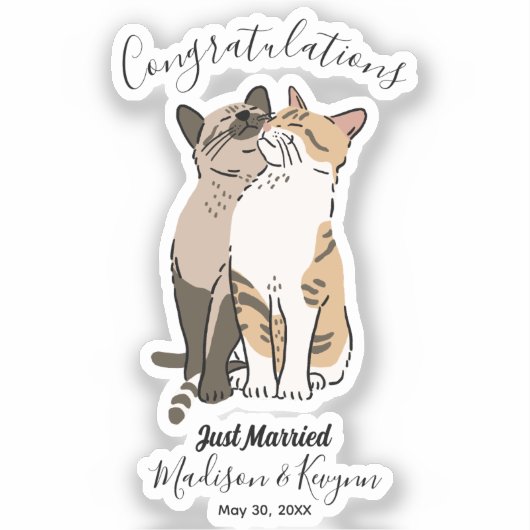 Huwelijk van Mooie Katten Sticker (Voorkant)