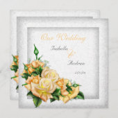 Huwelijk Verbluffend Geel Rose Boeket Kaart (Voorkant / Achterkant)