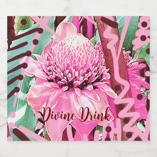 Huwelijk / Verjaardag Goddelijke Drink Likeurfles Etiket (Enkel label)