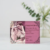 Huwelijk, verlovingsfeest uitnodiging briefkaart (Staand voorkant)