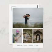 Huwelijk Vier foto eenvoudige minimalist Dank u Briefkaart (Voorkant / Achterkant)