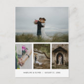 Huwelijk Vier foto eenvoudige minimalist Dank u Briefkaart (Voorkant)