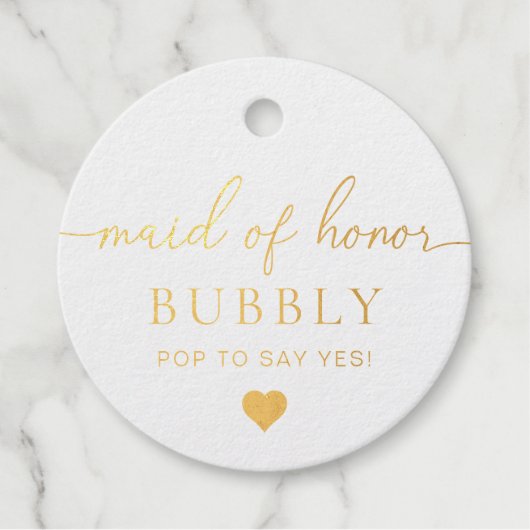 Huwelijk Voorstel Tag met Goud Folie (Voorkant)